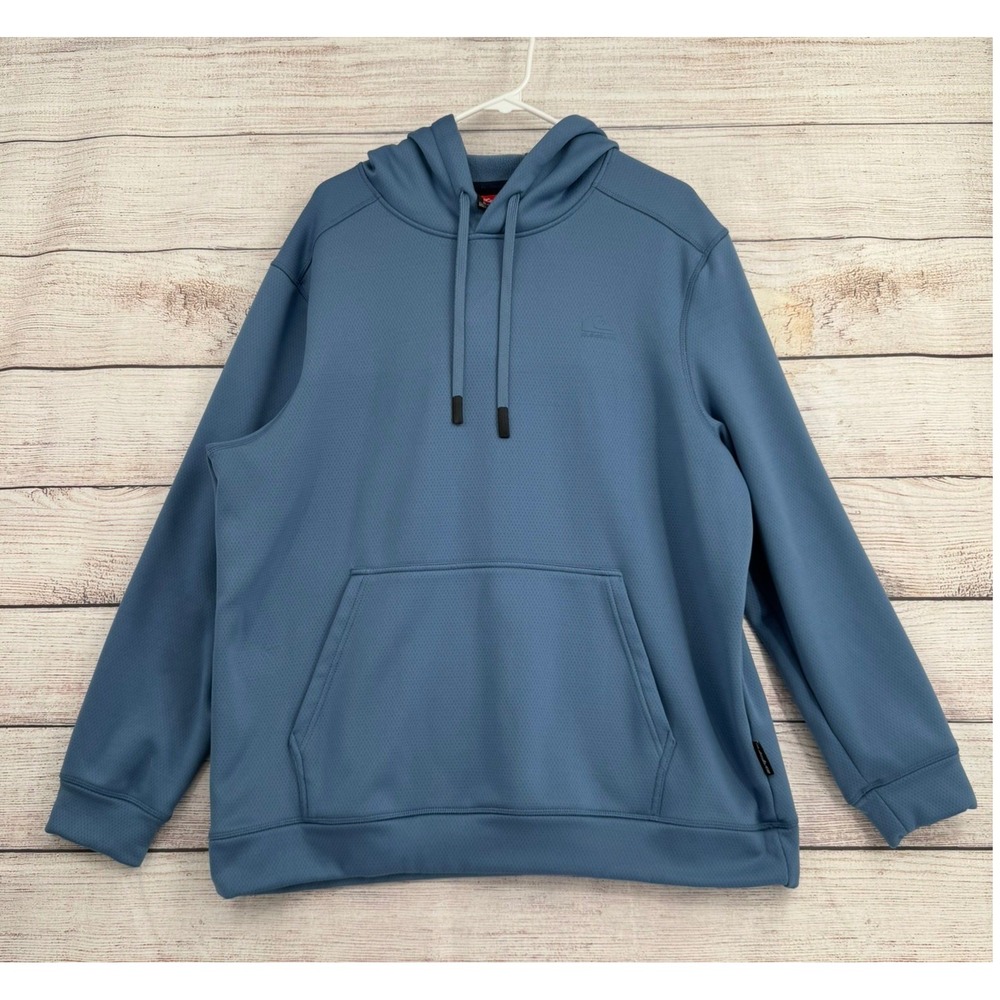 Quiksilver Hoodie Mens XL Blue Textured Mesh Fleece Lined Performance